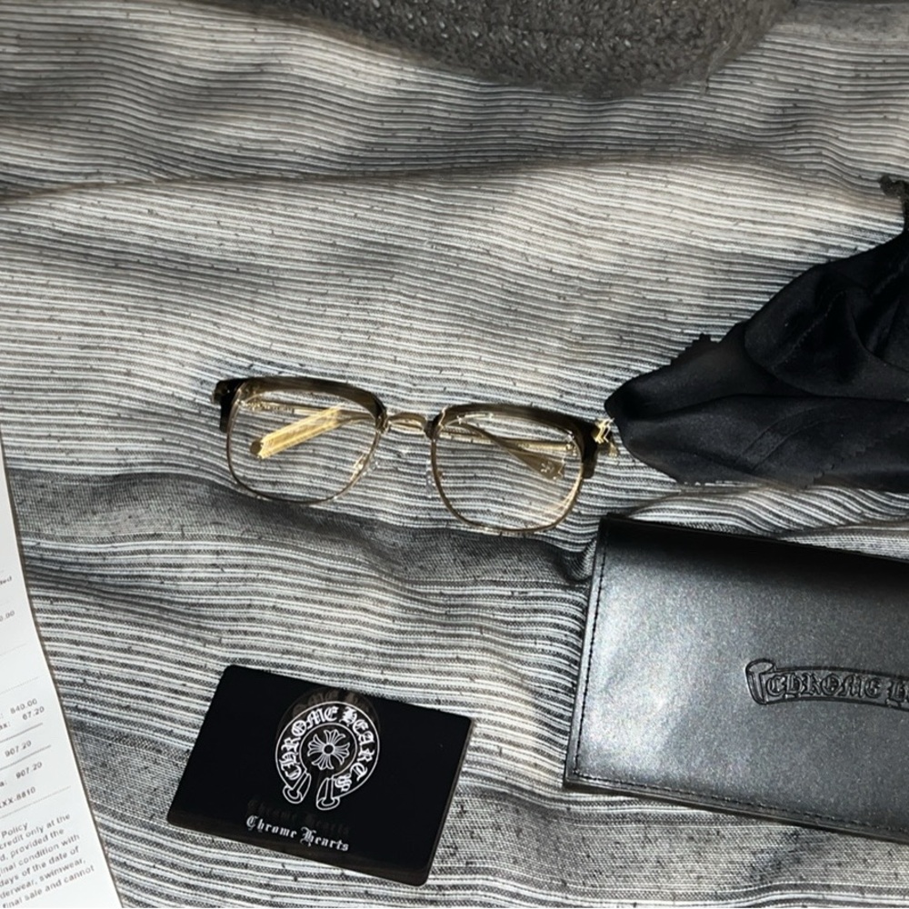 Chrome Hearts Black and Gold Glasses